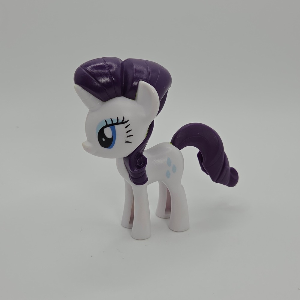 My Little Pony Rarity 2018 Hasbro Burger King White Unicorn Figure Purple Hair